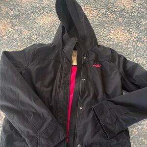 Hollister Black Jacket with Pink Accent